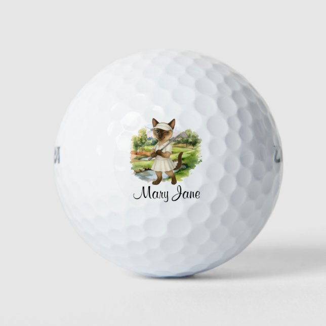 Golfer themed for Bachelorette Bride Cat Lovers Golfball (Vorderseite)