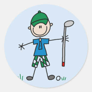 Golfer Tshirts und Geschenke Runder Aufkleber