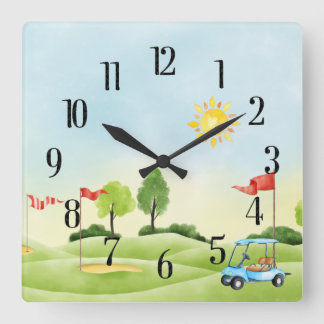 Golfer-Uhr Quadratische Wanduhr