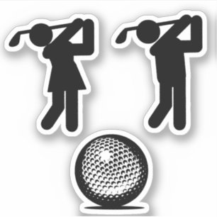 Golfer und Golf Ball Aufkleber