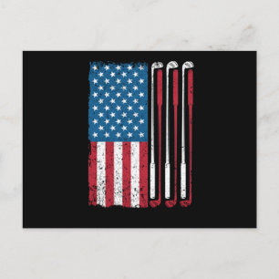 Golfer unter amerikanischer Flagge lustig Postkarte