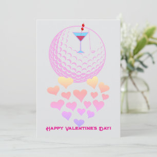 Golfer Valentine's Day Card für Frauen - rosa Desi Feiertagskarte