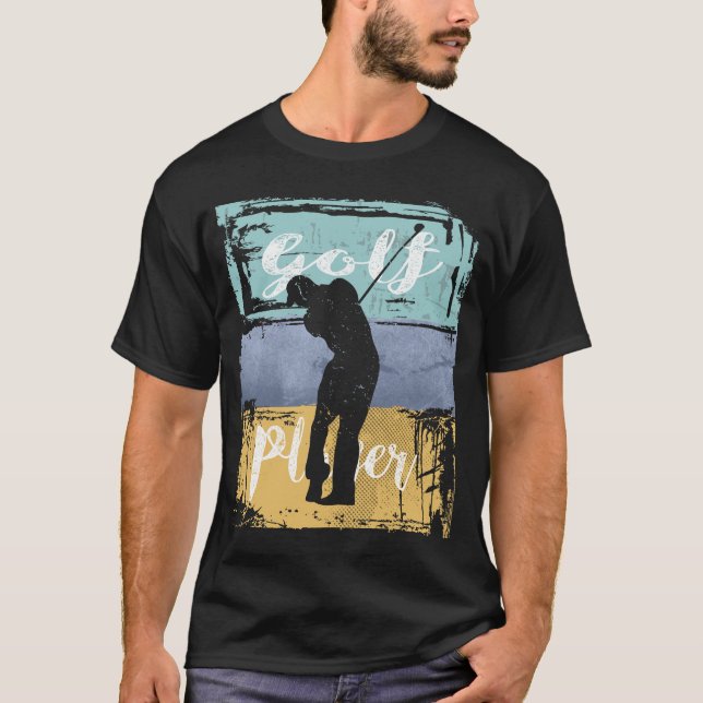Golfer Vintager Retrostil T-Shirt (Vorderseite)