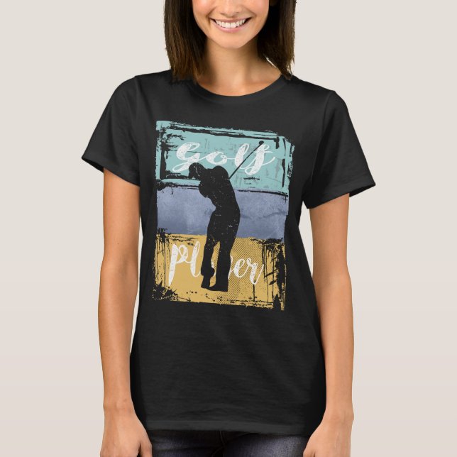 Golfer Vintager Retrostil T-Shirt (Vorderseite)