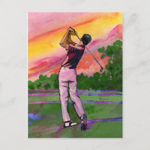 Golfer vor Ort Postkarte