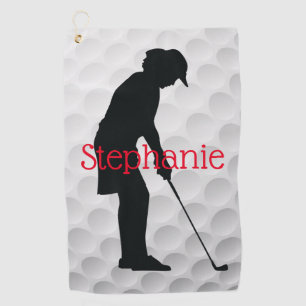 Golfer-Weibchen Golf Handtuch