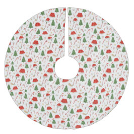 Golfer Weihnachten Thema mit Golfausrüstung Polyester Weihnachtsbaumdecke