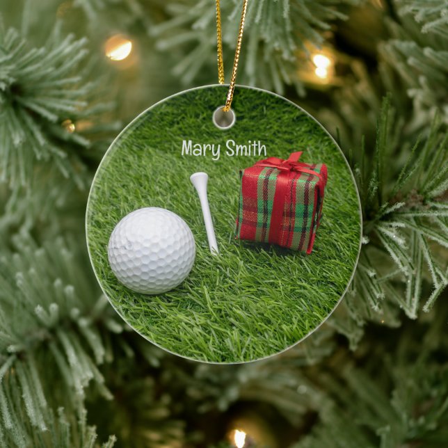 Golfer-Weihnachtsgeschenke zum Thema Golf Keramik Ornament (Baum)