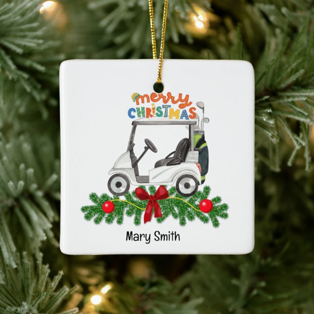 Golfer-Weihnachtsgeschenke zum Thema Golf Keramikornament (Baum)