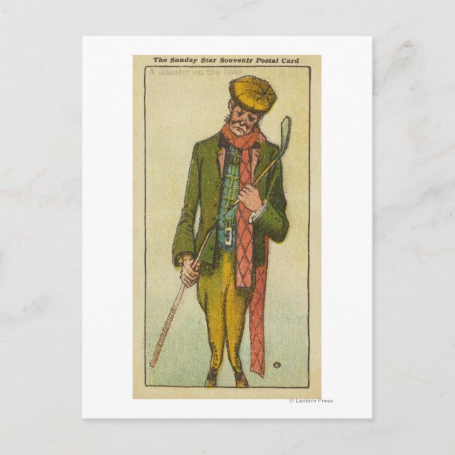 Golfer Wer einen Desaster auf den Links hatte Postkarte (Vorderseite)