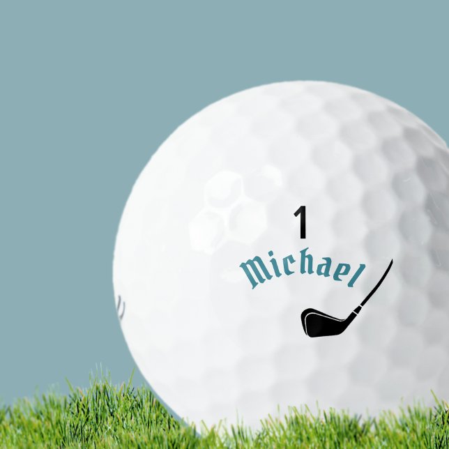 Golferball mit Name und Nummer eins Golfball (Von Creator hochgeladen)