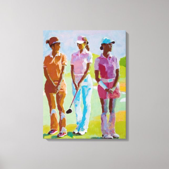 Golferfarben von Frauen - Leinwand Art Print (Vorderseite)