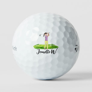 Golferin Aquarell-Design   Golf-Veranstaltung Golfball