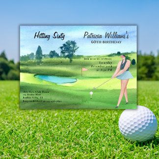 Golferin schlägt ihren 60. Geburtstag Einladung