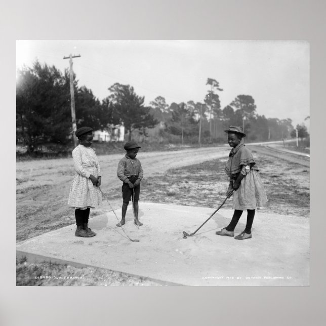 Golferinos African American Children Golf c1905 Poster (Vorne)