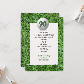 Golfers 90. Geburtstagsparty Einladung