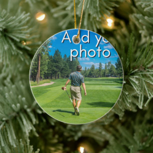 Golfers Hole in one, add your photo cute Keramik Ornament