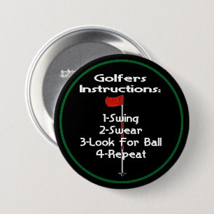 Golfers Instructions Spaß Button