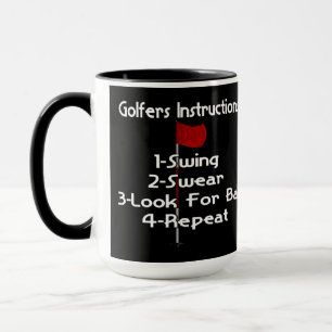Golfers Instructions Spaß Tasse
