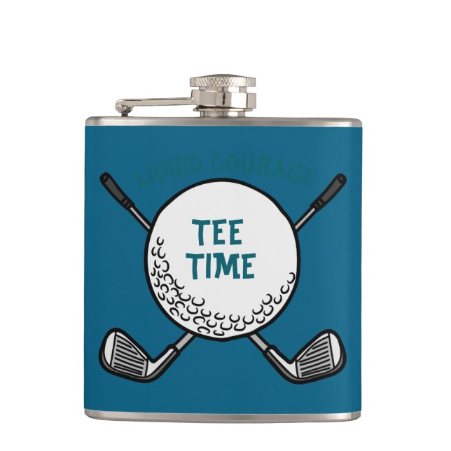 Golfers Liquid Courage "T-Shirt Time" Flachmann (Vorderseite)