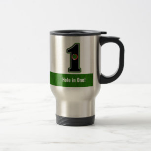 Golfers Loch in One. Glück oder Geschick? Reisemug Reisebecher