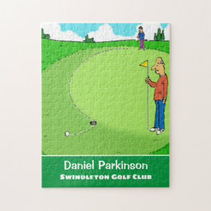 Golfer's Missed Putt Cartoon Puzzle