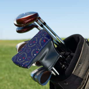Golfers Monogram Golf Clubs Blaues Muster Headcover