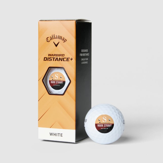 Golfers Salmon Red Monogram Golf Balls Golfball (Verpackungen)