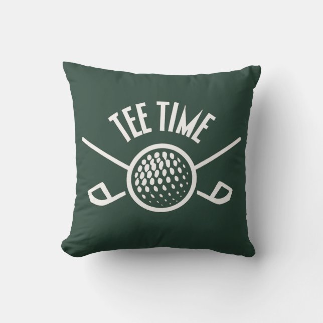 Golfers T-Shirt Time Kissen (Vorderseite)