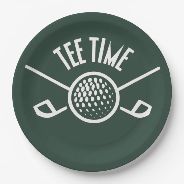 Golfers T-Shirt Time Pappteller (Vorderseite)