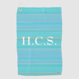Golfer's Towel Aqua mit Streifen HAMbyWG Golfhandtuch