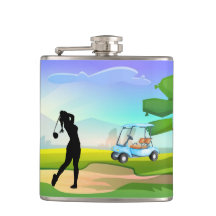 Golfers Vinyl-Wrapped Flask
