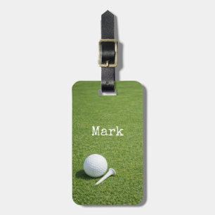 Golferschlagtasche mit Golfball am Loch Gepäckanhänger