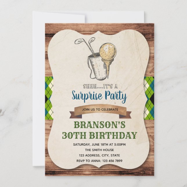 Golferwachsen-Party Einladung (Vorderseite)