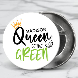 Golffähige Königin des Grünen Funny Modern Persona Button