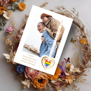 Golffekt Pride Rainbow Heart Lesbian Gay Foto Save The Date