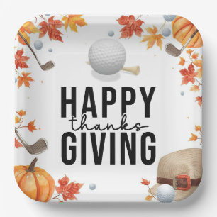 Golffrei Thanksgiving mit Herbst Golf Pappteller