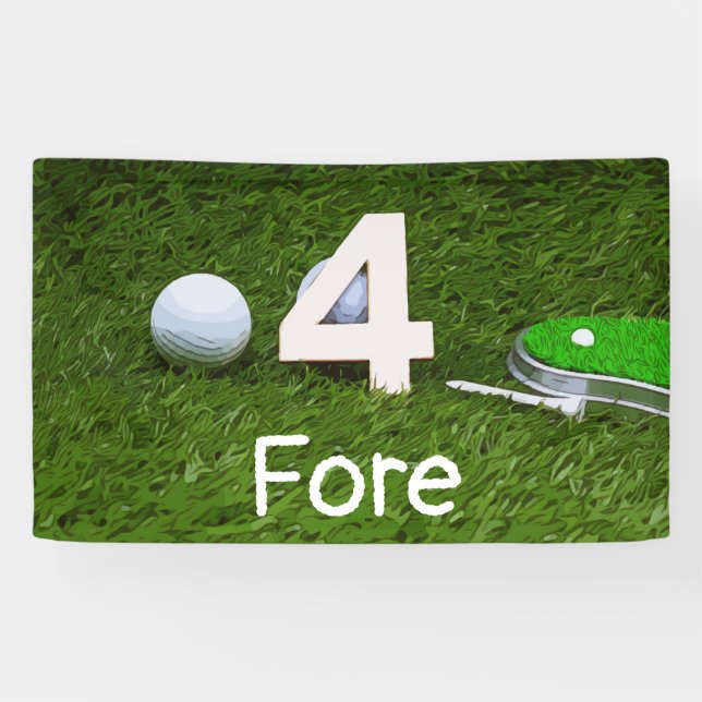 Golfgeschenk für Golfer 4 Jahre alt Banner (Horizontal)