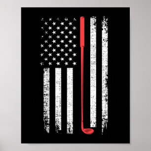 Golfgeschenk für Männer, amerikanisches Flag Golf Poster