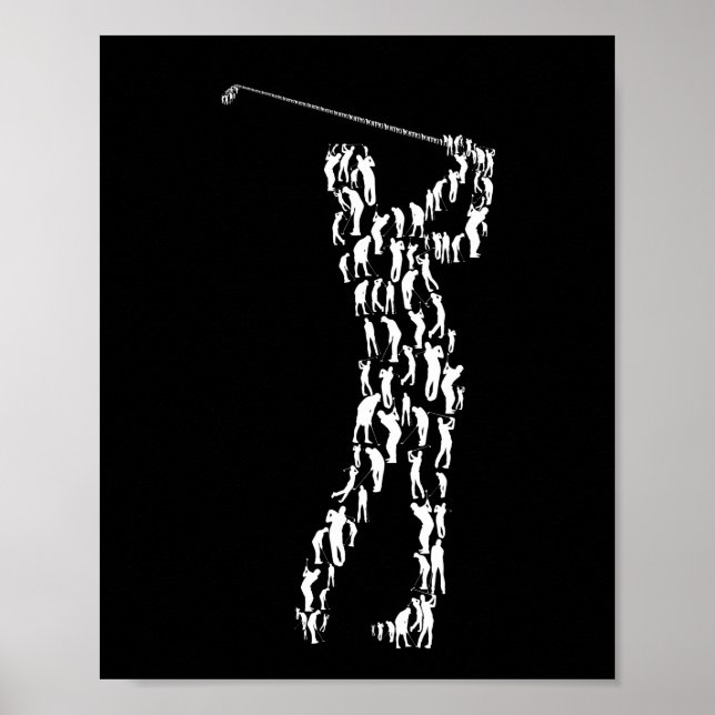 Golfgeschenk Golfschwung Eisen Abschlag Poster (Vorne)