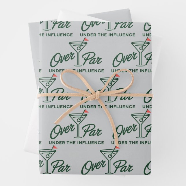 Golfgeschenk über Par und unter Einfluss Golf Geschenkpapier Set (Beispiel)