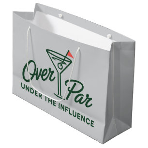 Golfgeschenk über Par und unter Einfluss Golf Große Geschenktüte