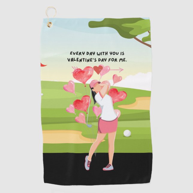 Golfgeschenke für den Valentinstag zum Golfer Golfhandtuch (Vorderseite)