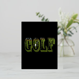 Golfgrün dimensional Wort mit Bällen, Folien Feiertagspostkarte