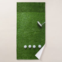 Golfgrün mit Golfbällen