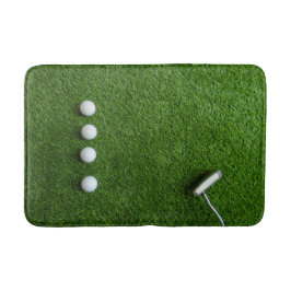 Golfgrünes Gras mit Golfbällen Badematte