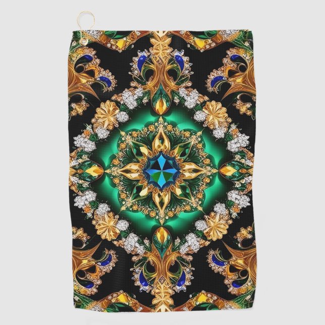 Golfhandtuch mit brasilianischen Farben (Vorderseite)