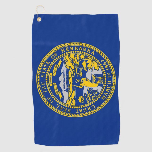 Golfhandtuch mit der Flagge Nebraskas (Vorderseite)