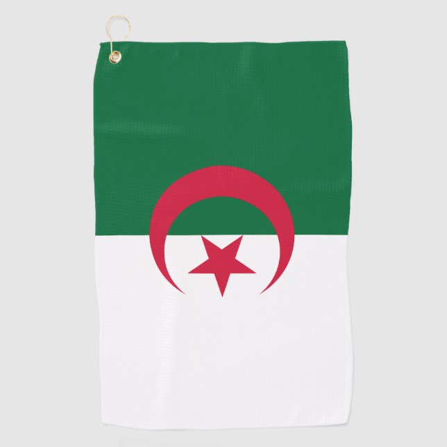 Golfhandtuch mit Flagge Algeriens (Vorderseite)