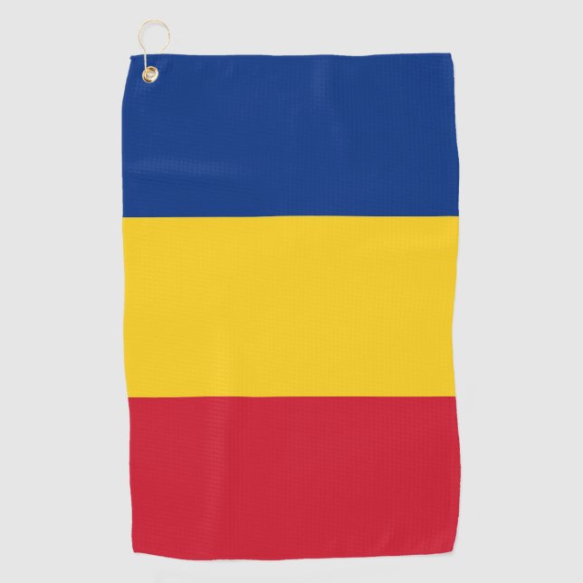 Golfhandtuch mit Flagge Rumäniens (Vorderseite)